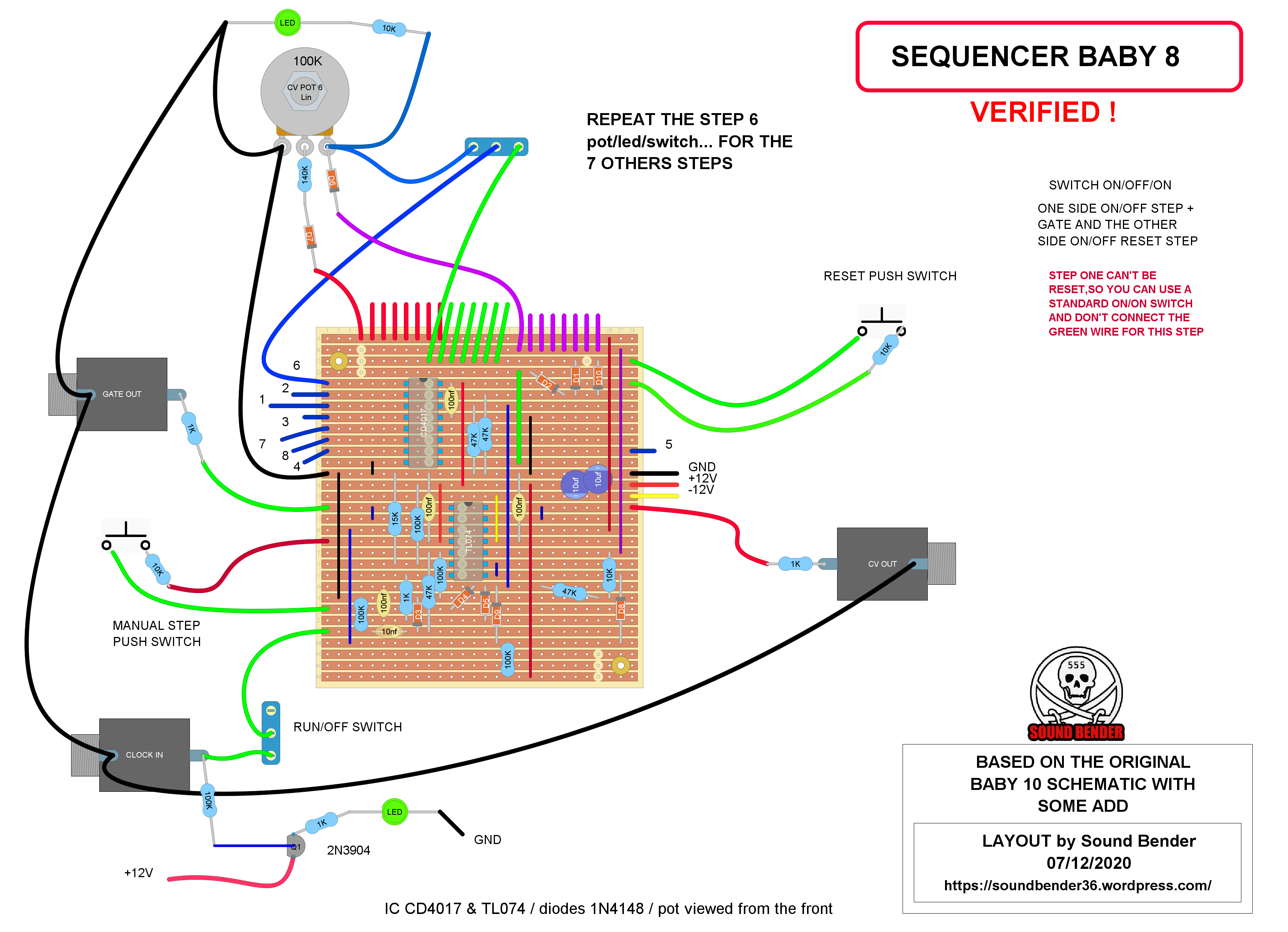 sequencer baby 8 stripboard by sound bender